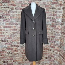 Max Mara Marella Overcoat Uk 14 Brown Knee Length Wool Cashmere