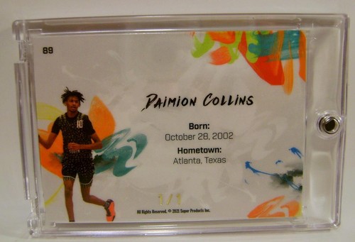 DAIMION COLLINS TRUE 1/1 PURPLE BASKETBALL SUPER GLOW 1ST EVER 2023 - Foto 3 di 3