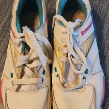 Vintage Brunswick womens Bowling Shoes White Blue Pink US Size 8.5 Medium D, M