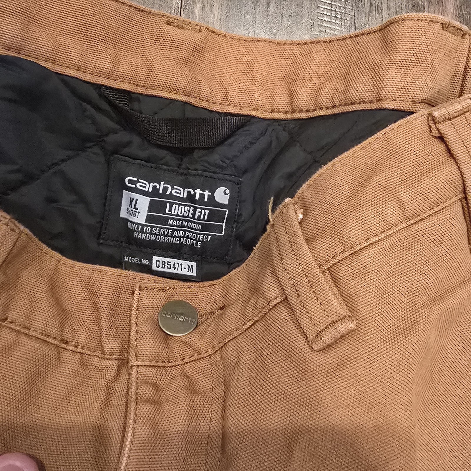 Carhartt Short Brown Insulated Double Knee Work Pants Size XL Short Thinsulate thumbnail 3