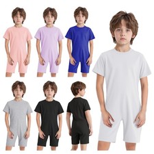 Kids Solid Color Bodysuit Special Needs Adaptive Clothing Anti-Strip Jumpsuits