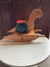Wooden Ride On Snail Rocker Rocking Horse Baby Ride Along Toy Barrels of Fun