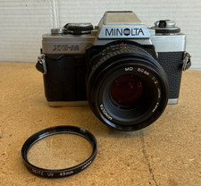 Minolta XG-M 35mm Camera 50mm 1:2 Lens w Deitz UV 49mm Lens