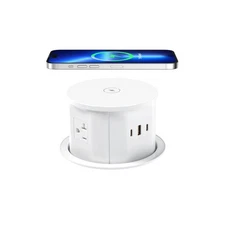 ANNQUAN 20 Amp Pop Up Countertop Outlet with 15W Wireless Charger,Max 65W Pow...