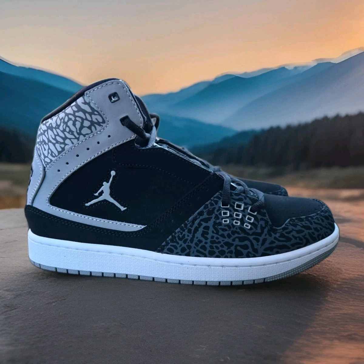 Jordan 1 Flight 2 Premium Elephant Grey Print 23 11.5 Used Jordan 1 Flight Black Grey Elephant for Sale | Authenticity  main image 3