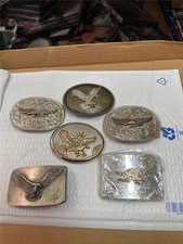 Large Lot Of Six Belt Buckles with Birds - Eagles, etc