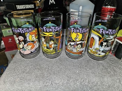 Vintage Flinstones Glasses Set Of 4. 1960,1963 & 2- 1964 Brand New Flawles