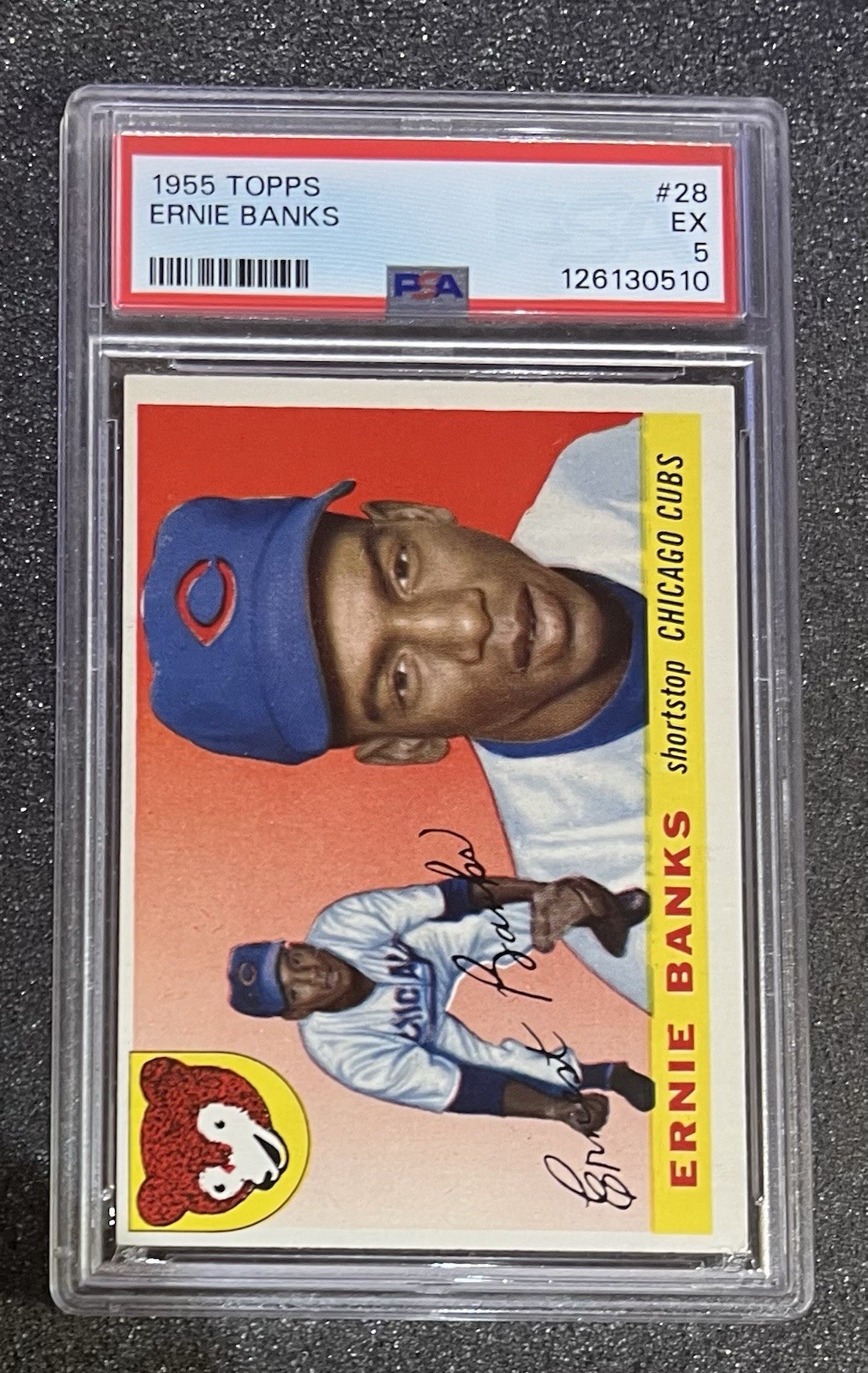 1955 Topps - #28 Ernie Banks (Fresh Grade) - PSA 5