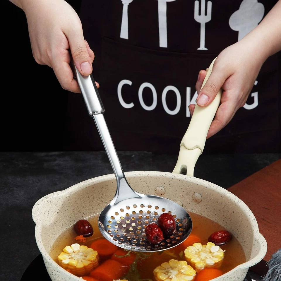 Berglander Stainless Steel Skimmer Strainer Slotted Spoon Cooking Metal Kitchen - Image 4 of 4