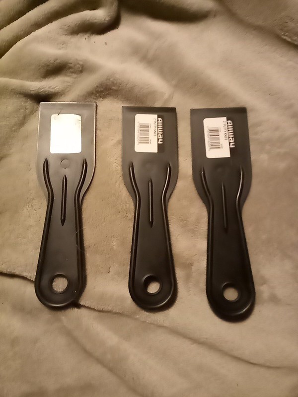 3 Black Plastic Putty Squeegee 2" Caulking Spackling Knife