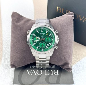 Bulova Marine Star 96B396 Montre chronographe Quartz à cadran vert 43MM pour homme