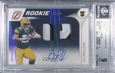 2020 Panini Zenith Rookie Copper 23/50 AJ Dillon #102 BGS 9 MINT Patch Auto ow1