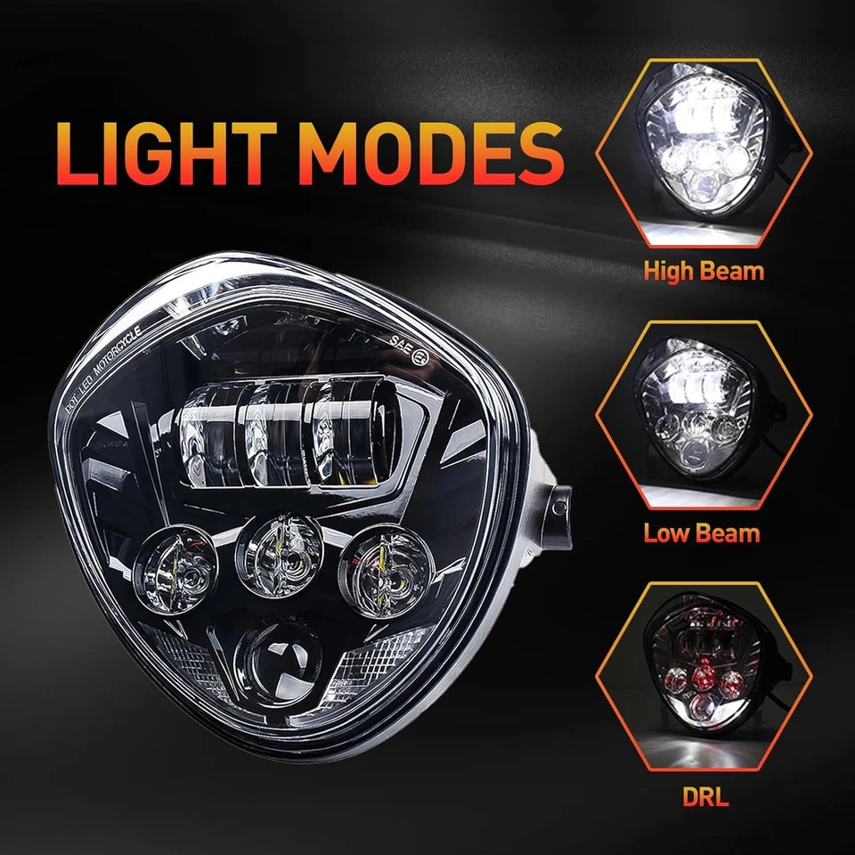 Faro LED DRL para motocicleta Suzuki Boulevard C50 C90 M50 M90 M109R 7" pulgadas Foto 4 de 4