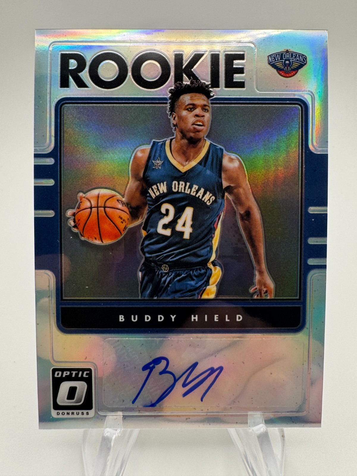 2016-17 Donruss Optic BUDDY HIELD Silver Holo Rookie Auto #4 Pelicans