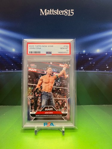 JOHN CENA 2025 TOPPS NOW WWE #122 PSA 10 GRAND SLAM WIN IN BOSTON