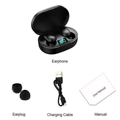 E6S TWS Bluetooth Earphones Wireless Earbuds with Mic & Noise Cancelling