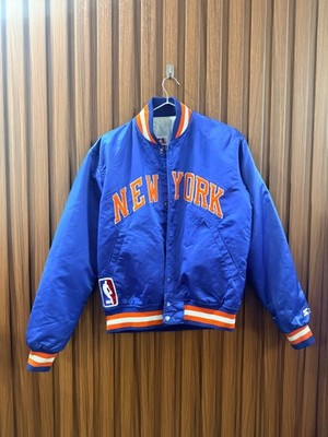 Vintage New York Knicks Starter Jacket Blue Satin Bomber Mens Medium