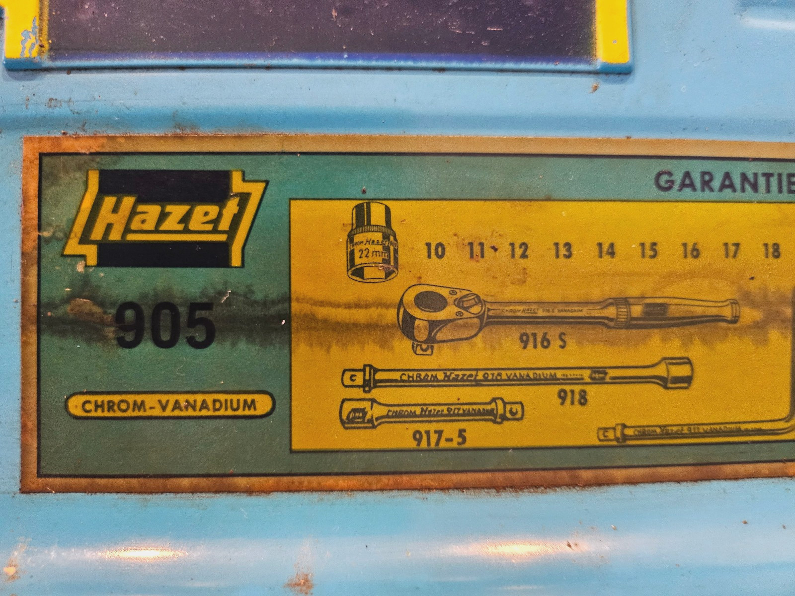 Vintage Hazet 905 Ratchet Socket Set Volkswagen Porsche Chrom Vanadium Germany