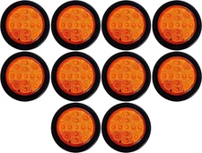2.5" Round 13 LED Red/Amber Light Truck Trailer Side Marker Clearance Grommet