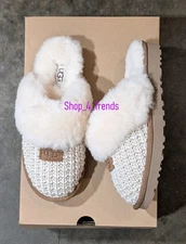New in Original Shoe Box 100% UGG Women's Cozy Cream Soft Knit Slippers Size 8