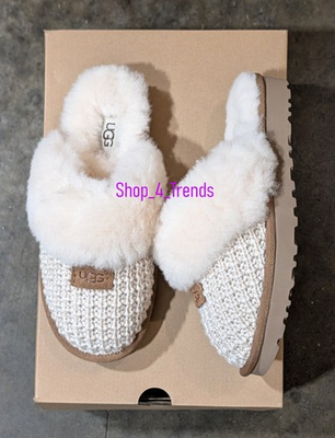 #ad #ad New in Original Shoe Box 100% UGG Women#x27;s Cozy Cream Soft Knit Slippers Size 8 $130.05