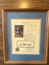 Jim Catfish Hunter Signed - Living Treasures Autographs Lifetime Stats Framed NY