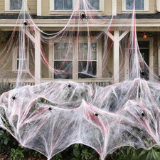 1600 Sqft Bloody Spider Web Halloween Decorations, 420G/14.8Oz Stretch Fake Bloo