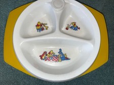 Vintage 1980s Winnie the Pooh baby food warming dish - plastic -