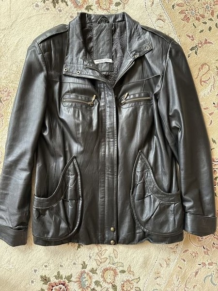 Men Roberto Cavalli Leather Jacket Black 40