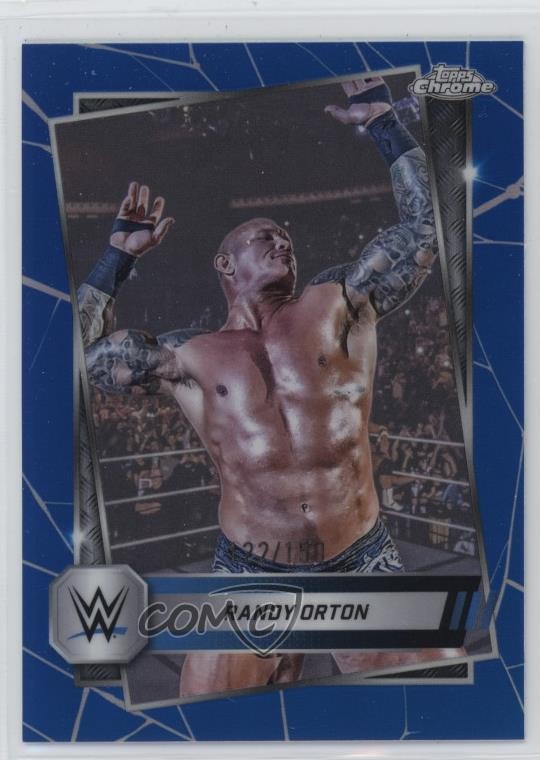 2025 Topps Chrome WWE Blue Refractor 122/150 Randy Orton #14