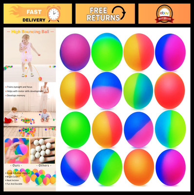30 Pcs Jumbo Bouncy Balls 2.35'' Rubber Hi Bounce Assorted Colors Kids Party Favo