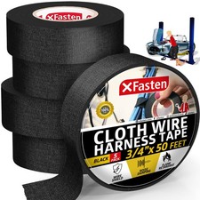 Wire Harness Tape, 3/4-Inch x 50-Foot 5-Pack , High Temp Wiring Loom Harness...