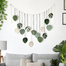 Macrame Leaves Wall Hanging 47.3x29.5Inch Large Chic Feather Boho Macrame Wal...