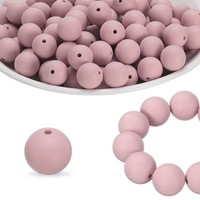 100 StüCk Silikonperlen 15Mm Silikonperlen GroßPackung FüR Stifte Runde Blassrot