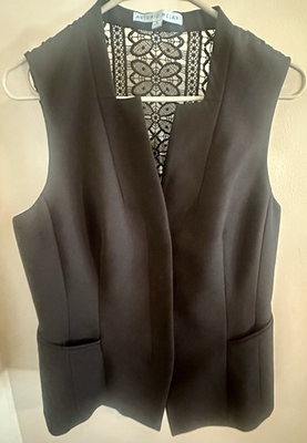 #ad Black Antonio Melani Vest with Lace Size 6 $35.00