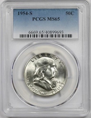1954-S 50C PCGS MS 65 Franklin Half Dollar