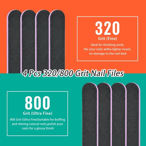 Nails File 20 PCS Double Sided Emery Board for Natural Acrylic Nails 100 120 ... - Picture 5 of 8