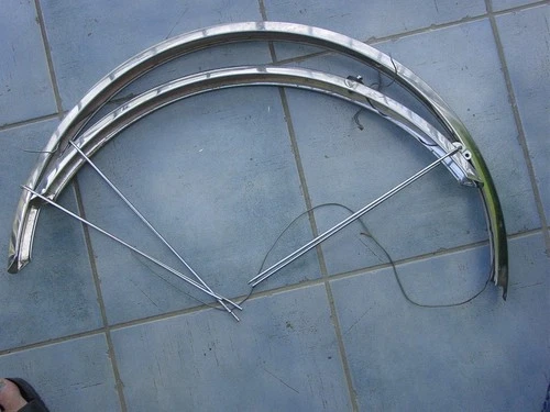 Peugeot 28 In Stainless Steel Fender Set Front & Rear, Vintage, 1980