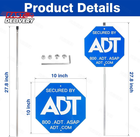 28" ADT Security Signs & 8 Pcs Window Stickers - Heavy Duty Aluminum Yard Sign w