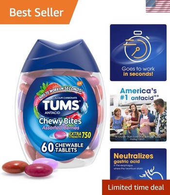 Chewy Bites Antacid Tablets, Assorted Berries, 60 Count