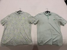 2 Adidas Ultimate 365 Mens Polos Size Large Green Stripe  Green Multi pattern