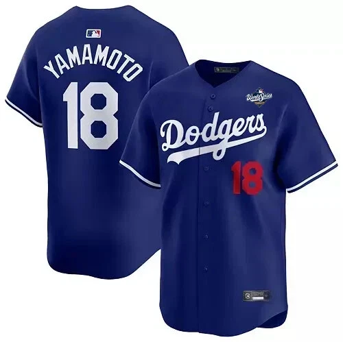 Yoshinobu Yamamoto #18 Dodgerss 2025 World Series Home Printed Player Jersey