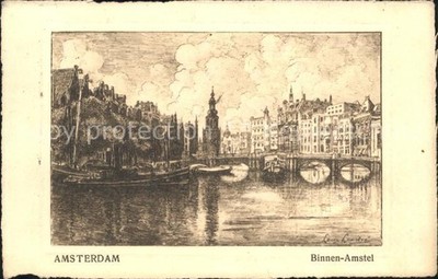 Amsterdam Niederlande Binnen Amstel Kuenstlerkarte