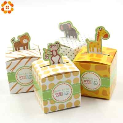x12 Safari Party Tier Geschenke Box Tasche Junge/Mädchen Kindergeburtstag Babyparty Thema