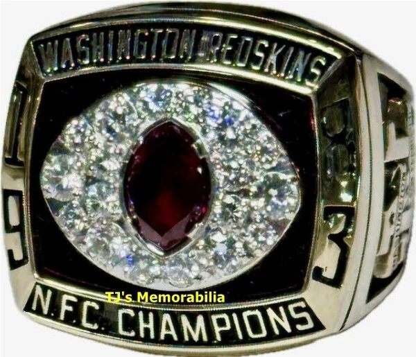 Anillo de campeonato 1983 Washington Redskins NFC CHAMPIONS JOSTENS ORO 10K dueño Foto 2 de 4