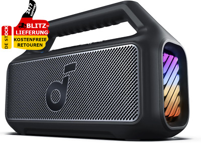   Bluetooth Lautsprecher LED 80W Subwoofer 24H USB-C Speaker Boxen Box Soundbox