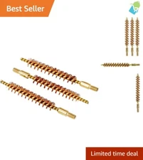 .22 Caliber Gun Bore Brush 3-Pack - Premium Bronze Bristles for Deep Cleaning