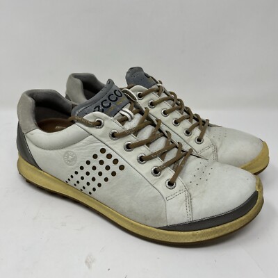 ECCO Biom Hybrid Hydromax White Yak Leather Spikeless Golf Shoes Mens 41 US 7