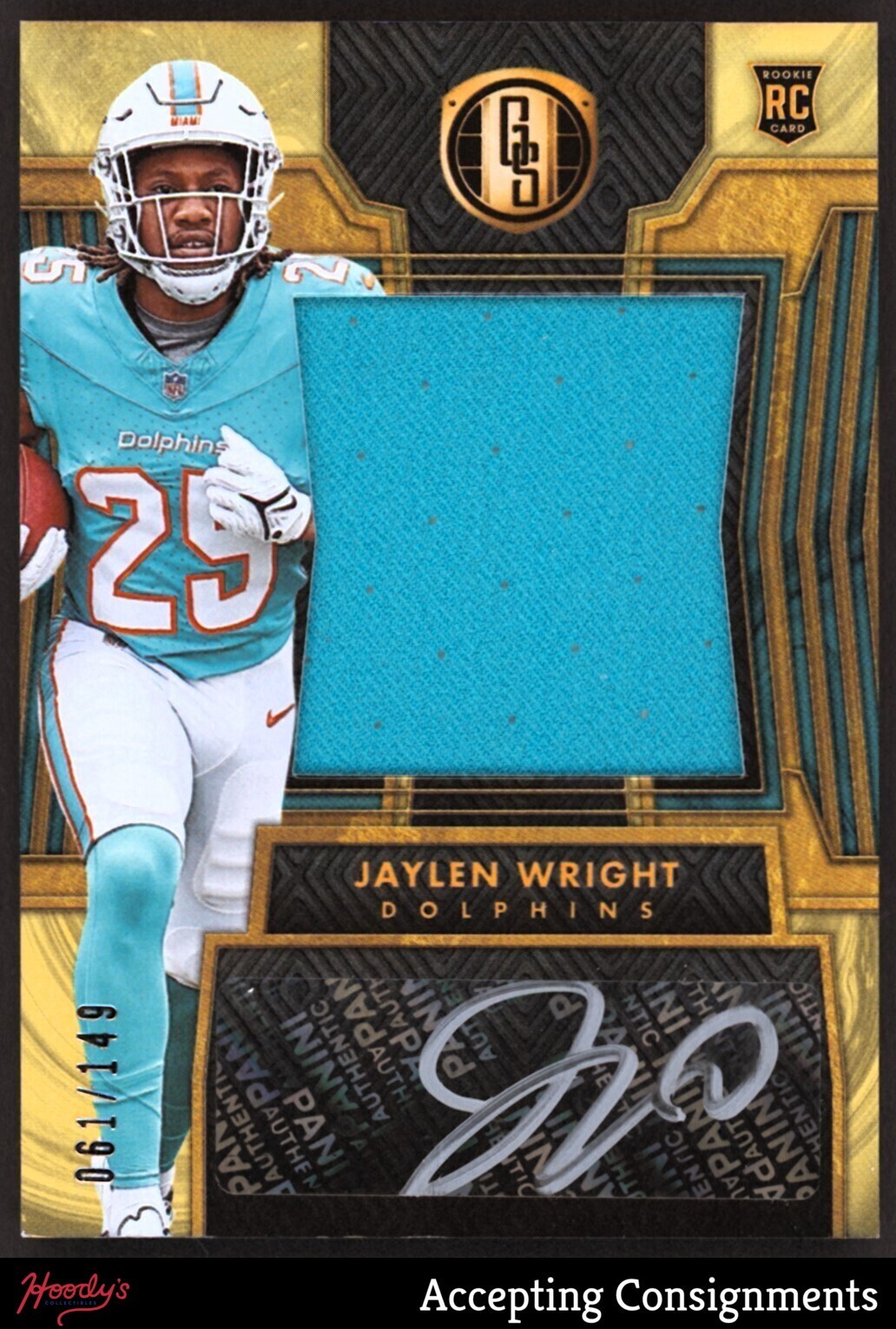 2024 Panini Gold Standard #268 Jaylen Wright 61/149 ROOKIE JERSEY AUTO RC