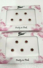 2 Packs of Round Crystal Indian Bindi Maroon Forehead Jewel Third Eye Stickers